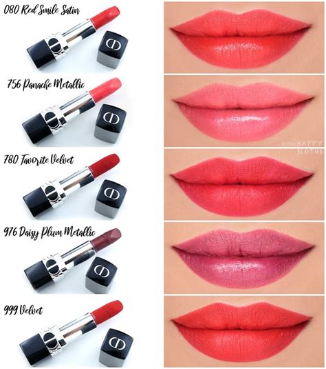 dior lipstick swatch|Dior rouge lipstick shades.